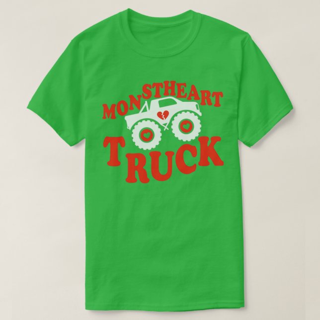 Camiseta Monstheart Truck Divertido Día de San Valentín 27  (Diseño del anverso)