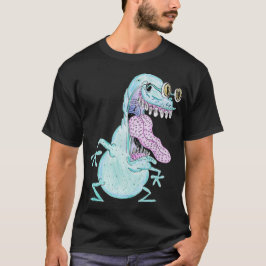 Camiseta monstruo alienígena de dibujos animados azul claro