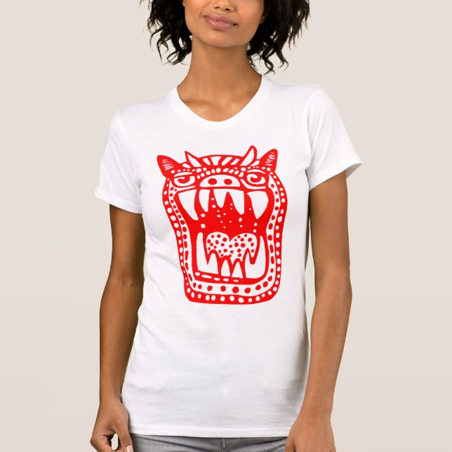 Camiseta Monstruo asustado - Rojo (Anverso)