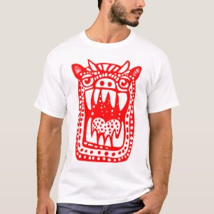 Camiseta Monstruo asustado - Rojo