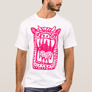Camiseta Monstruo asustado - Rojo neón