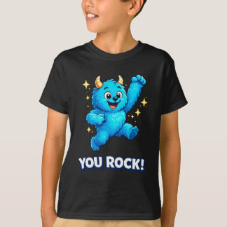 Camiseta Monstruo Azul Eléctrico Tú Rock Estrella Saltarina