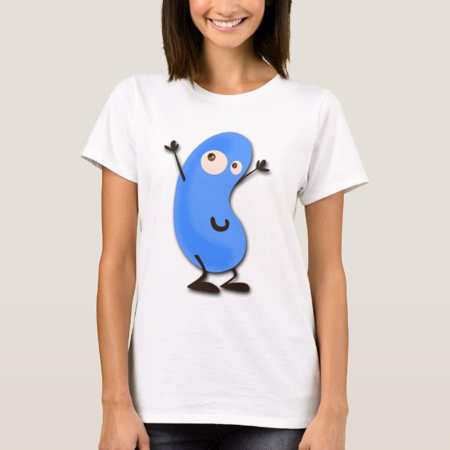 Camiseta Monstruo azul lindo de la haba (Anverso)