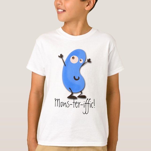 Camiseta Monstruo azul lindo de la haba (Anverso)