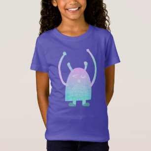 Camiseta Monstruo Azul Pequeño y Lindo