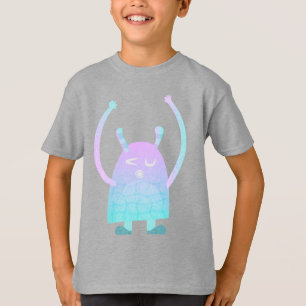 Camiseta Monstruo Azul Pequeño y Lindo