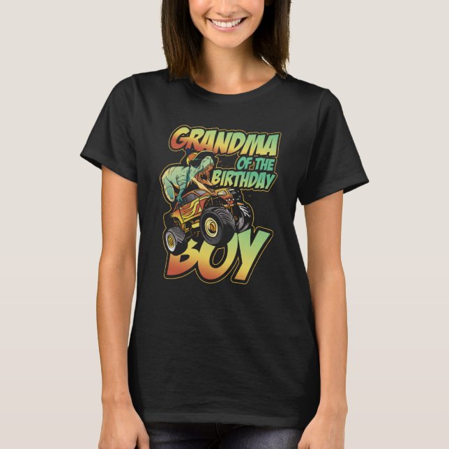 Camiseta Monstruo Camión Abuela Del Niño De Cumpleaños 1 (Anverso)