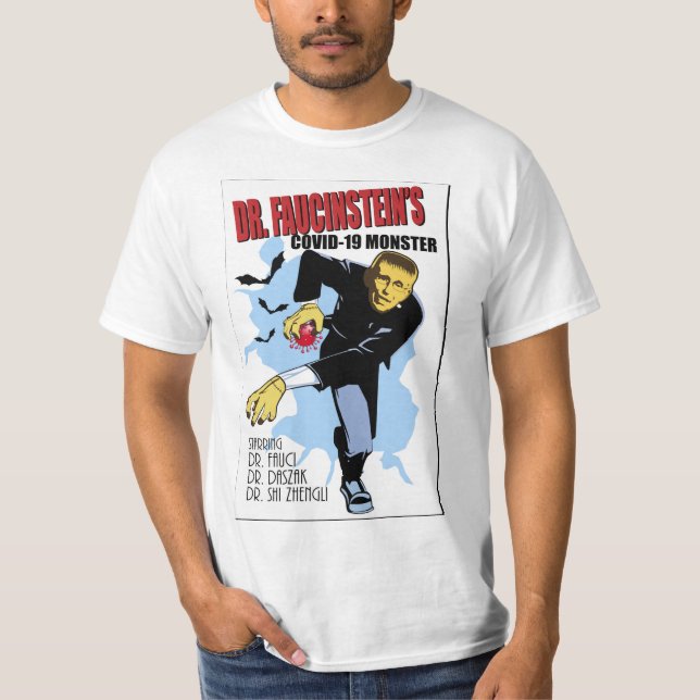 Camiseta Monstruo Covid-19 del Dr. Faucinstein (Anverso)