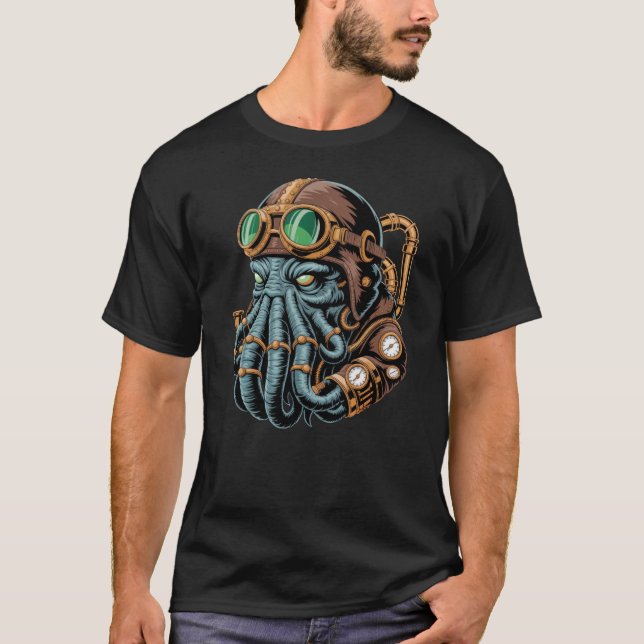 Camiseta monstruo Cthulhu steampunk (Anverso)
