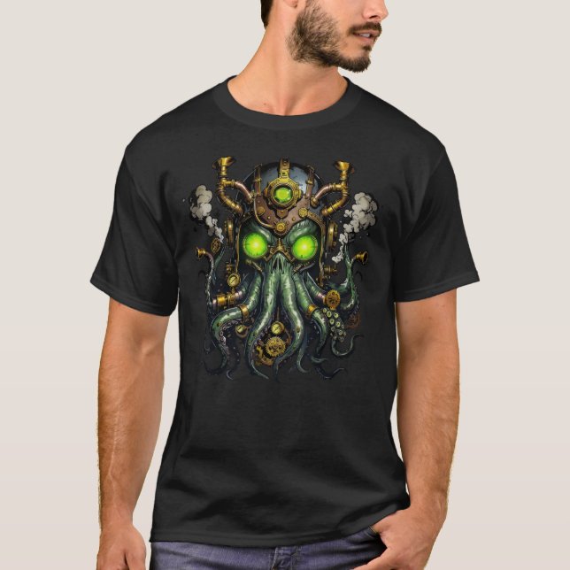 Camiseta monstruo Cthulhu steampunk (Anverso)