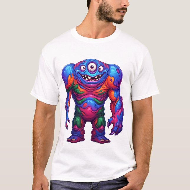 Camiseta Monstruo de Arcoíris Intenso (Anverso)