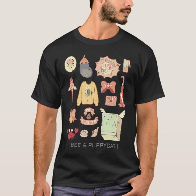 Camiseta Monstruo De Bebé Y Puppycat De Boca Cuidada Púrpur (Anverso)