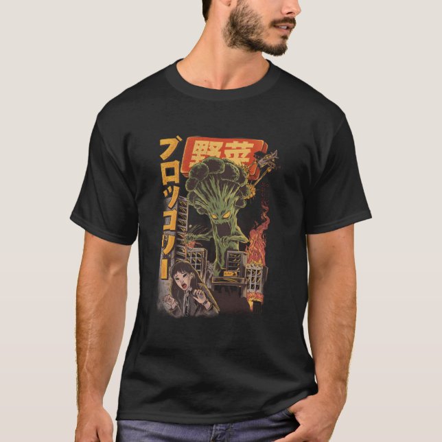 Camiseta Monstruo de Broccozilla Broccoli Japonés Kaiju Fun (Anverso)