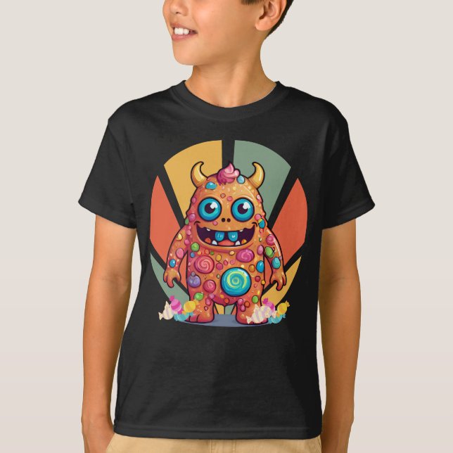 Camiseta Monstruo de candía de vibe retro (Anverso)
