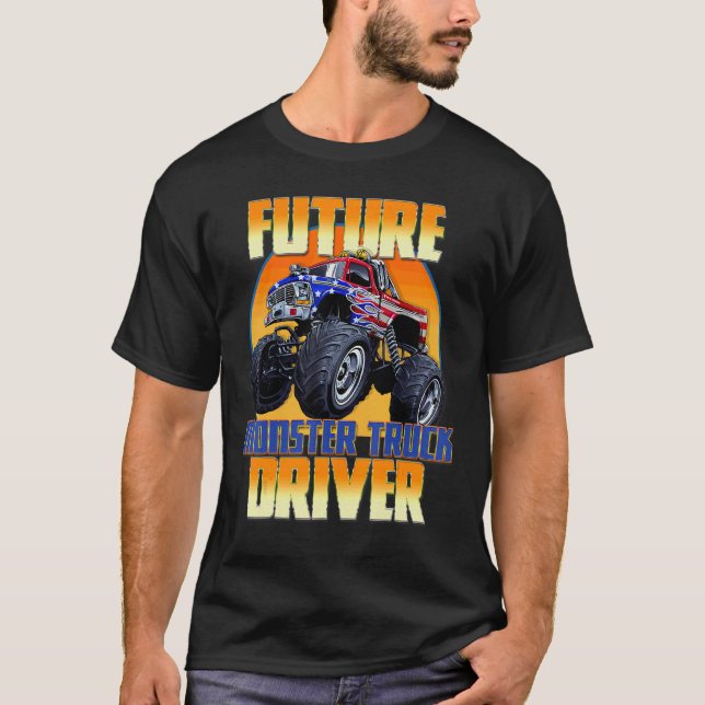 Camiseta Monstruo de controlador de camión para futuros mon (Anverso)
