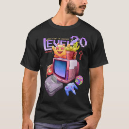 Camiseta Monstruo de cumpleaños Retro Gamer de nivel 20 des