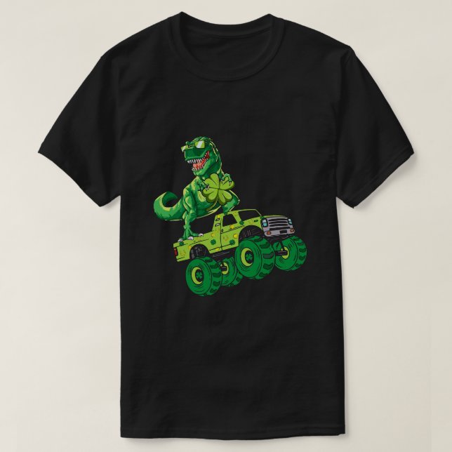 Camiseta Monstruo de dinosaurio en el Día de San Patricio S (Diseño del anverso)