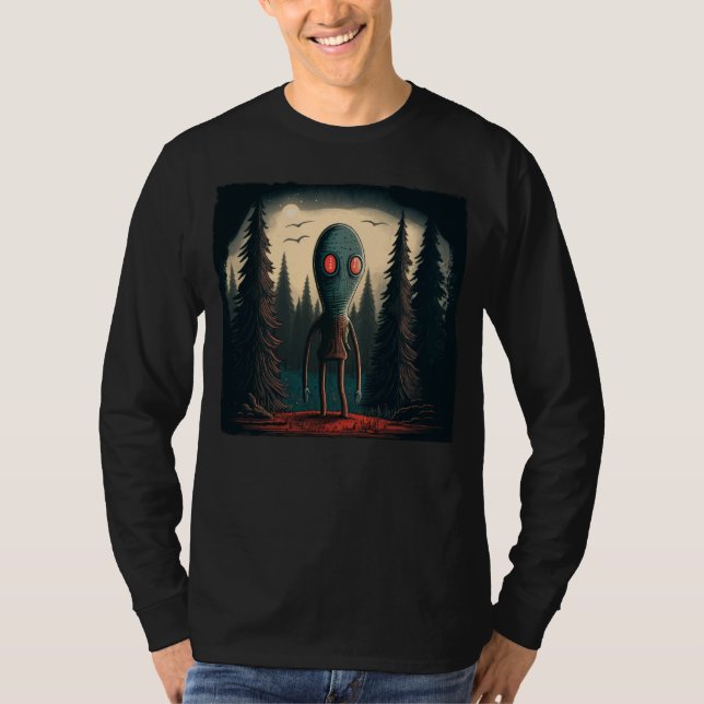 Camiseta Monstruo de Flatwoods Braxie 1952 Críptido Alieníg (Anverso)