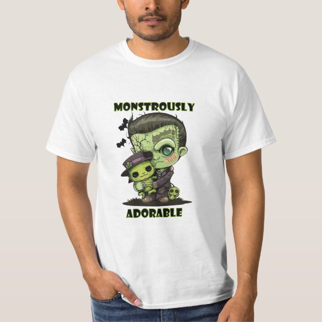 Camiseta Monstruo de Frankenstein lindo con peluche (Anverso)