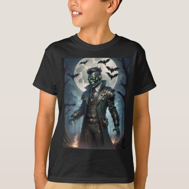 Camiseta Monstruo de Frankenstein Steampunk de Halloween (Anverso)