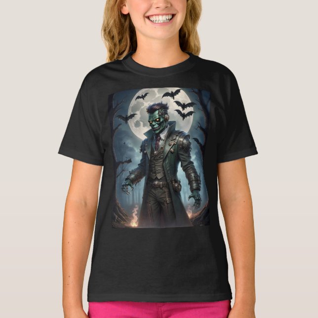 Camiseta Monstruo de Frankenstein Steampunk de Halloween (Anverso)