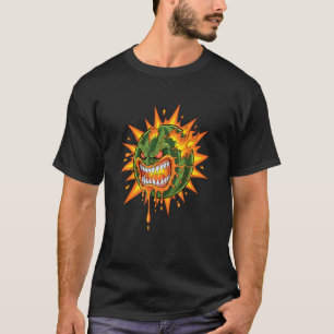 Camiseta Monstruo de Fuego Fundido Furia Bola de Fuego Horr