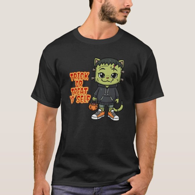 Camiseta Monstruo de Gato de Frankenstein Cute - Kawaii Spo (Anverso)