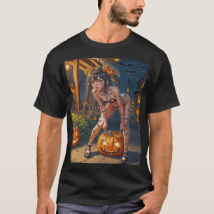Camiseta Monstruo de Halloween Jack-o-Lantern y chica Vixen