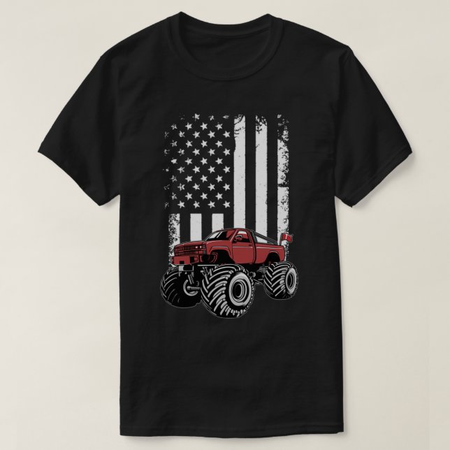 Camiseta Monstruo de la bandera de un camión de la bandera  (Diseño del anverso)