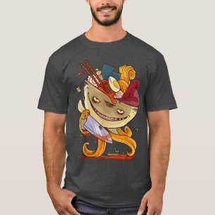 Camiseta Monstruo de la comida Ramen a Kawaii Anime Tee Jap