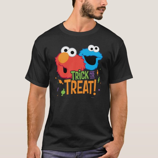Camiseta Monstruo de la cookie y Elmo - Truco o trato (Anverso)