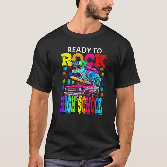 Camiseta Monstruo de la escuela secundaria listo para rodar (Anverso)