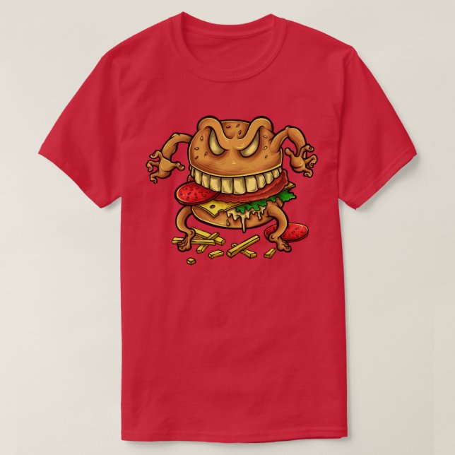Camiseta monstruo de la hamburguesa (Diseño del anverso)