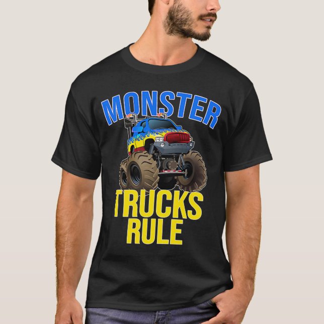 Camiseta Monstruo de la regla de los camiones para hombres  (Anverso)