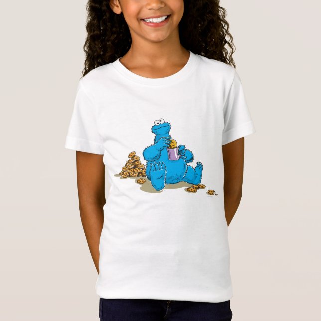 Camiseta Monstruo de las Galletas Antiguo Comiendo Galletas (Anverso)