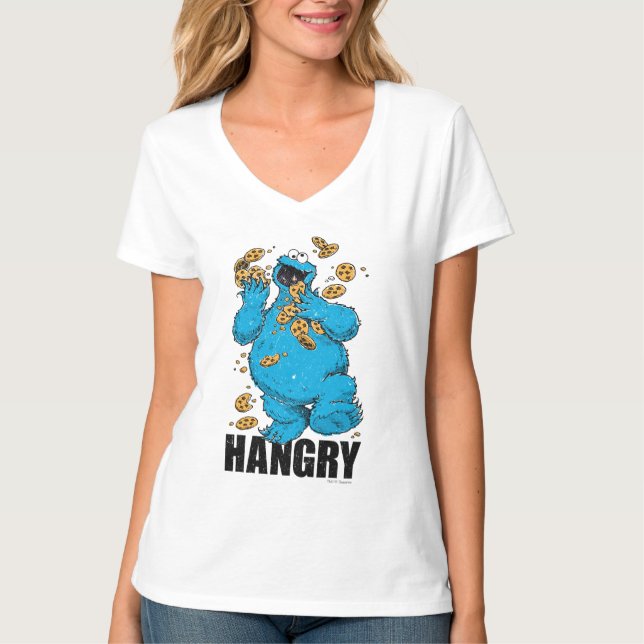 Camiseta Monstruo de las Galletas Retro | Hambriento (Anverso)