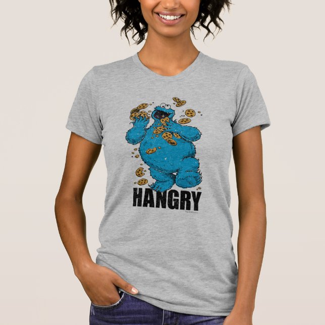Camiseta Monstruo de las Galletas Retro | Hambriento (Anverso)