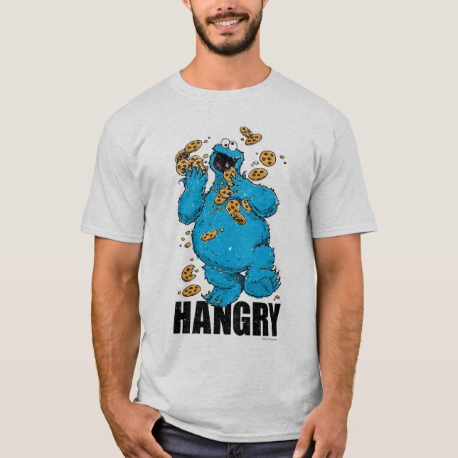 Camiseta Monstruo de las Galletas Retro | Hambriento (Anverso)