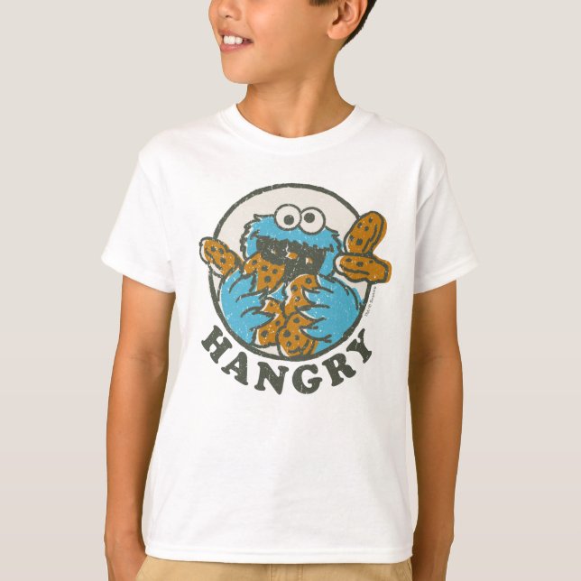 Camiseta Monstruo de las Galletas Vintage | Hambriento (Anverso)