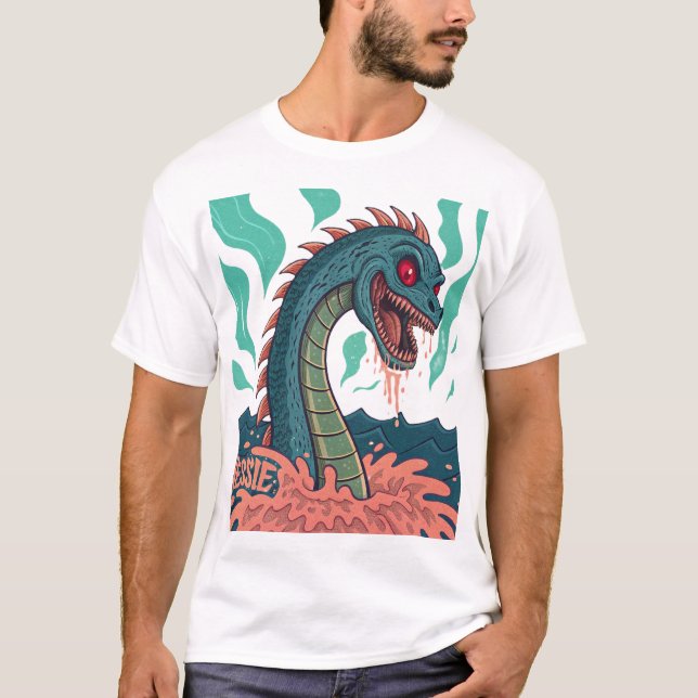 Camiseta Monstruo de Loch Ness Demonic - Una pesadilla de l (Anverso)