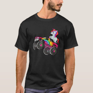 Camiseta Monstruo de monstruo de chica unicornio en camión