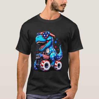Camiseta Monstruo de montura de dinosaurio camionero bander