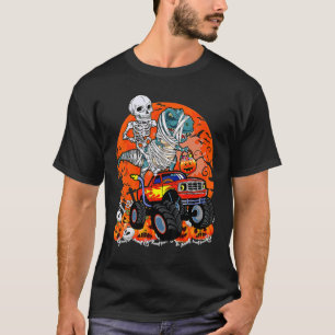 Camiseta Monstruo de moto de la momia de los esqueletos de 
