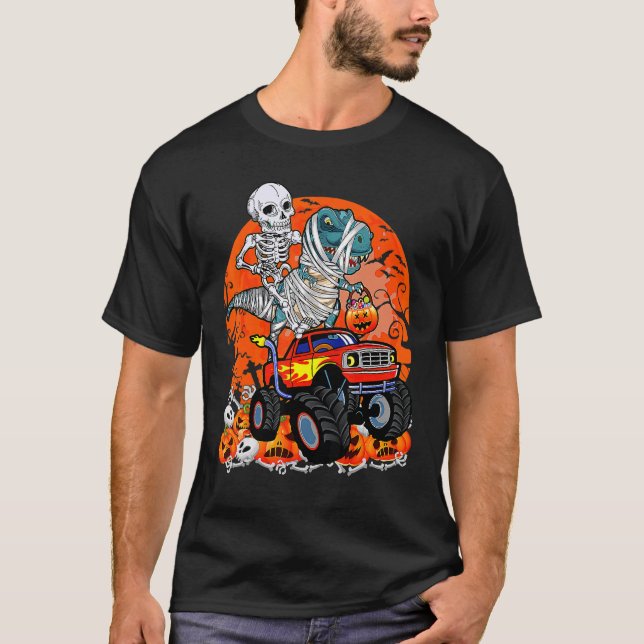 Camiseta Monstruo de moto de la momia de los esqueletos de  (Anverso)
