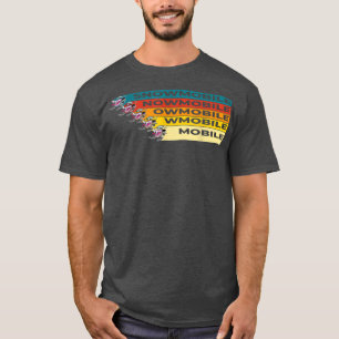 Camiseta Monstruo de moto de nieve en colores retro geniale