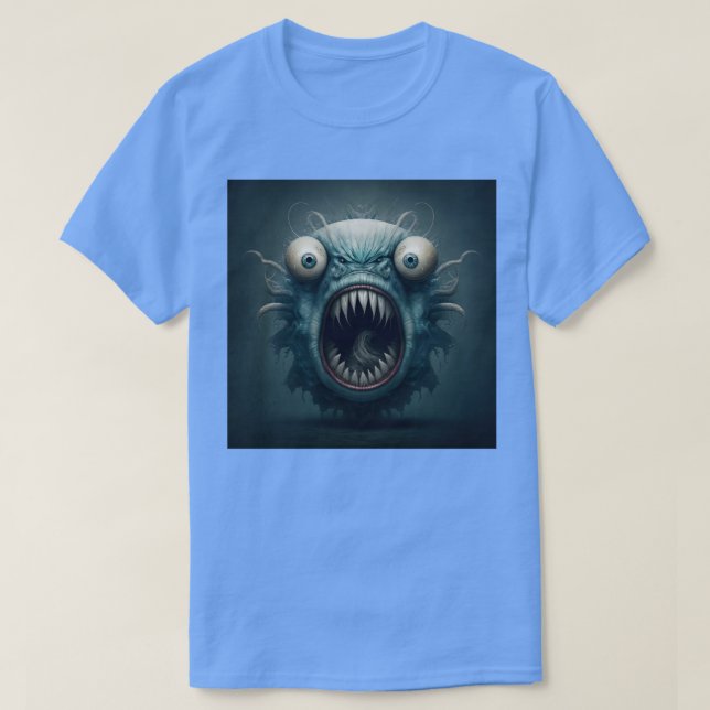 Camiseta Monstruo de peces espeluznante (Diseño del anverso)