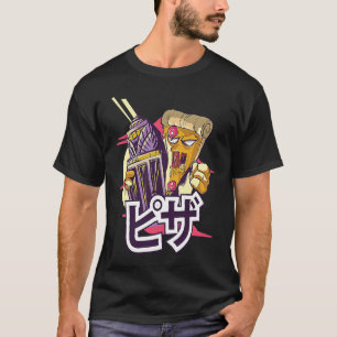 Camiseta Monstruo de pizza japonés Kaiju lindo Bizarro