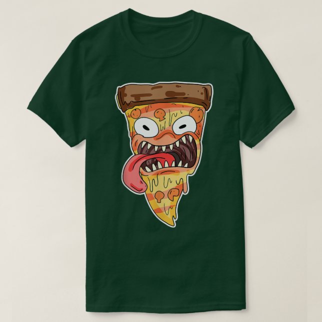 Camiseta Monstruo de pizza y fanático de la pizza (Diseño del anverso)