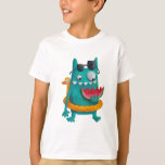 Camiseta Monstruo de playa de verano<br><div class="desc">Monstruo de playa con sandía. ¡Monstruo de verano comiendo sandía fresca! ¡Es saludable y refrescante! La sandía es la fruta de verano perfecta. Ilustracion de Monstruo por Madame Colonelle.</div>