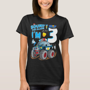 Camiseta Monstruo de policía, tercer cumpleaños, policía de